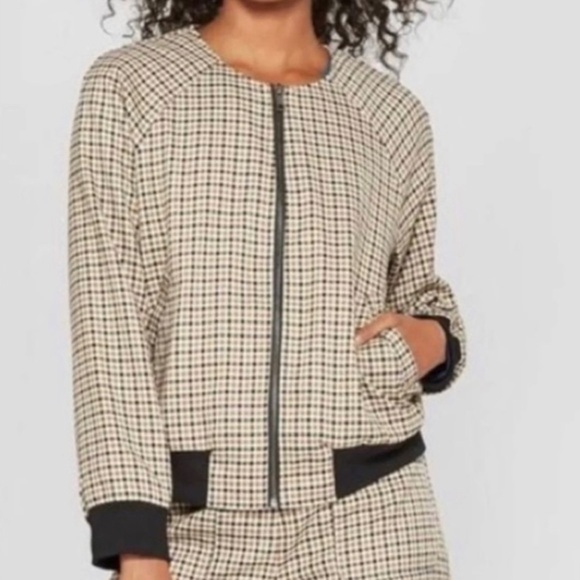 Who What Wear Jackets & Blazers - 🧡 Who What Wear Plaid Bomber Jacket NWT Small Zip Front
